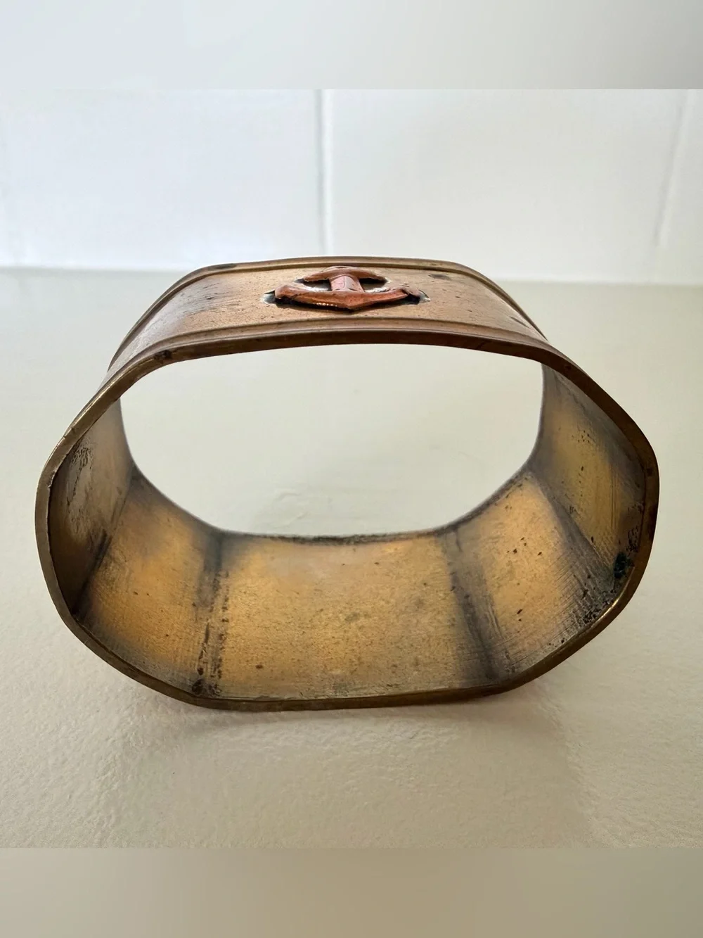 Vintage Brass Copper Anchor‎ Napkin Rings Set of 6 Nautical Coastal